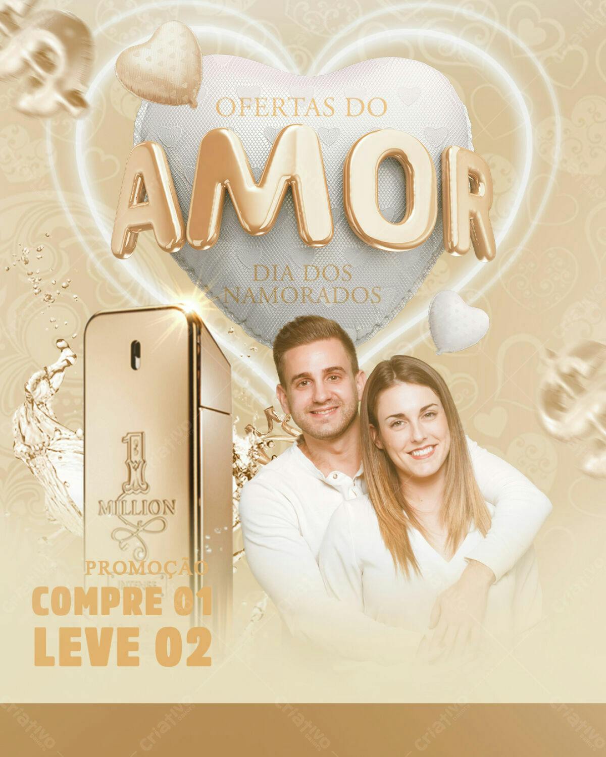 Flyer Dia dos Namorados com Perfume PSD Editável
