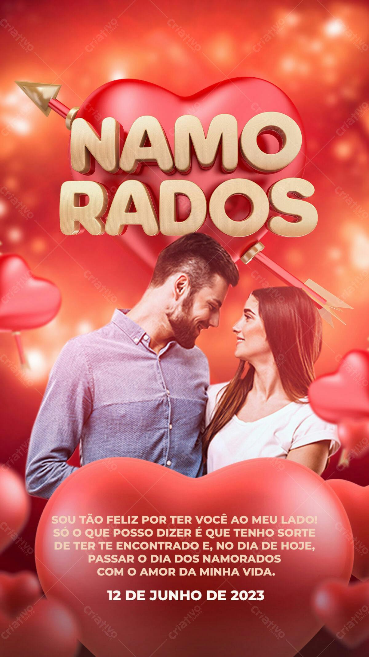 Flyer Dia dos Namorados Romântico PSD Editável