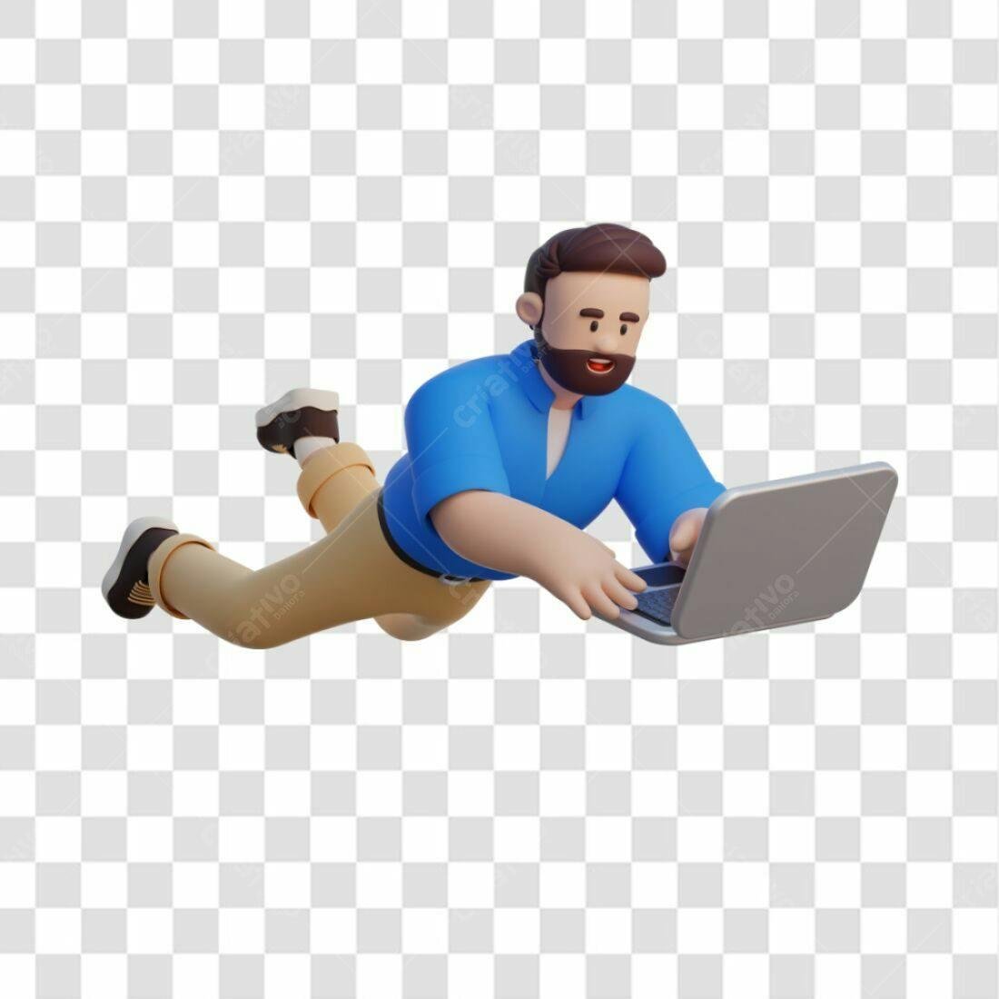 Icone Homem de Negócios com Laptop PNG com fundo transparente
