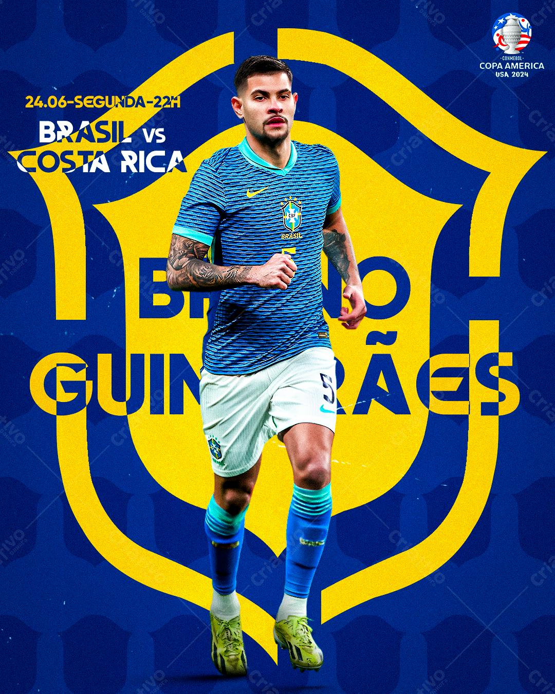 Flyer Copa América Brasil x Costa Rica PSD Editável
