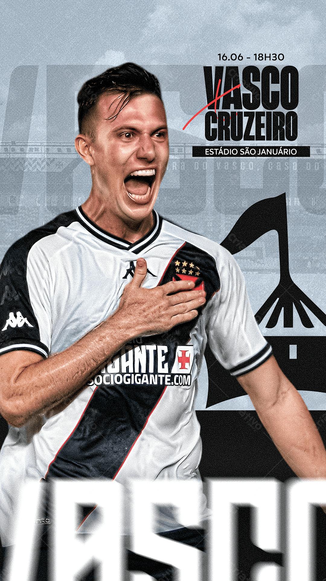Flyer Vasco x Cruzeiro PSD Editável