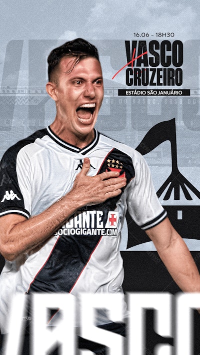 Flyer Vasco x Cruzeiro PSD Editável