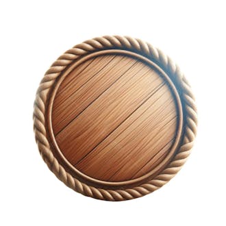 Elemento 3d 2d madeira circular corda redonda composição