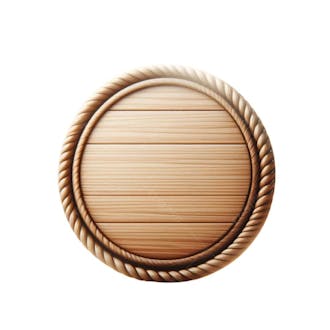 Elemento 3d 2d madeira circular corda redonda composição png