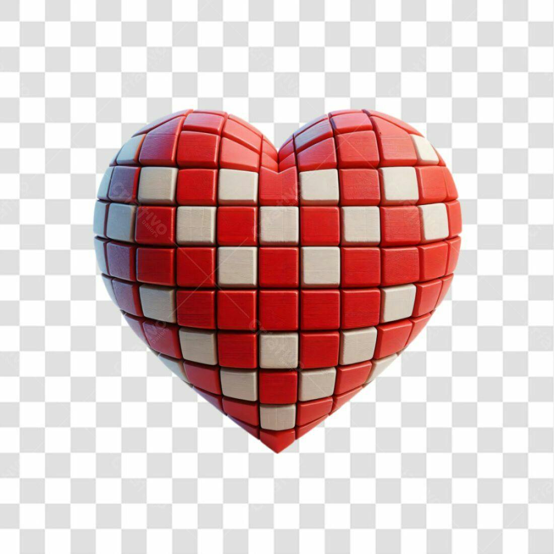 Icone Dia dos Namorados Vermelho e Branco PNG com fundo transparente