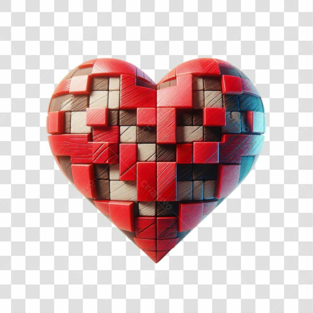Icone Dia dos Namorados Coração Pixel Art PNG com fundo transparente
