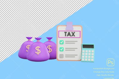 Ilustração 3D Ou Elemento De Documentos Fiscais