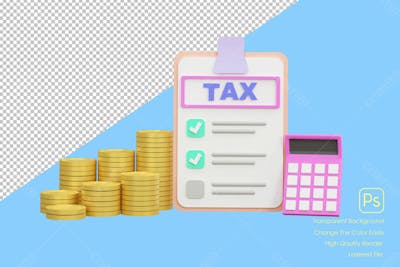 Ilustração 3D Ou Elemento De Documentos Fiscais