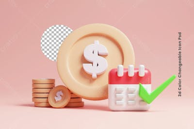 Ilustração 3D Ou Elemento De Documentos Fiscais
