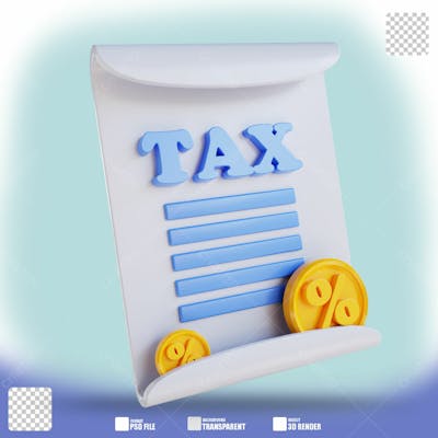 Ilustração 3D Ou Elemento De Documentos Fiscais