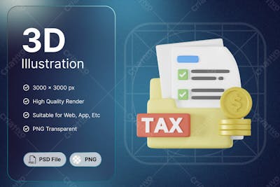 Ilustração 3D Ou Elemento De Documentos Fiscais