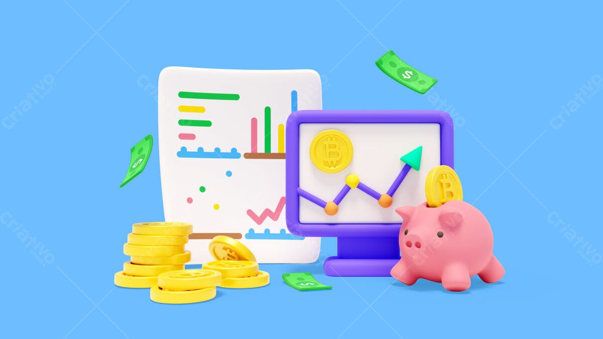 Infográfico Investimentos Criptomoedas PSD Editável