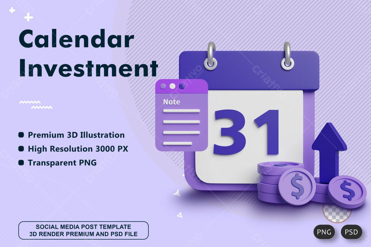 Post para Redes Sociais Investimento PSD Editável