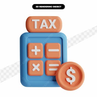 Ilustração 3d ou elemento de documentos fiscais