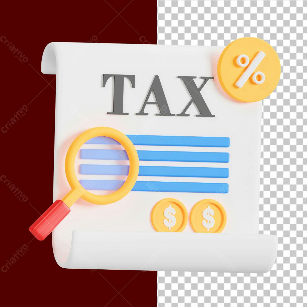 Ilustração Imposto de Renda PSD Editável