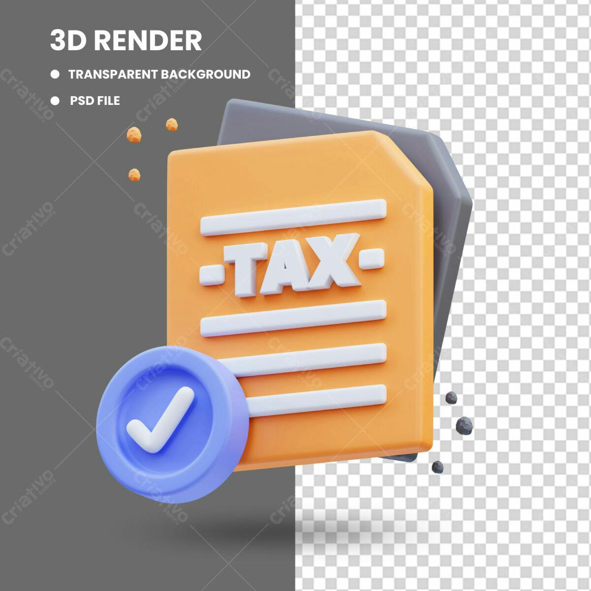 Ícone Imposto 3D PSD Editável