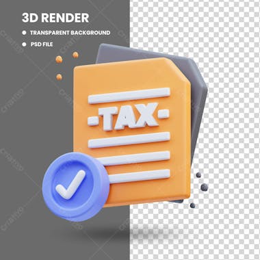 Ilustração 3d ou elemento de documentos fiscais