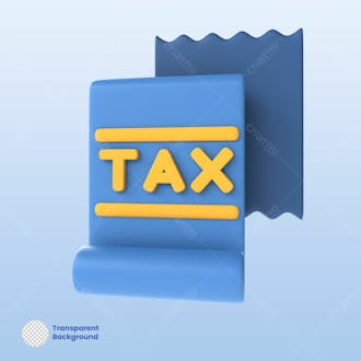 Ilustração 3d ou elemento de documentos fiscais