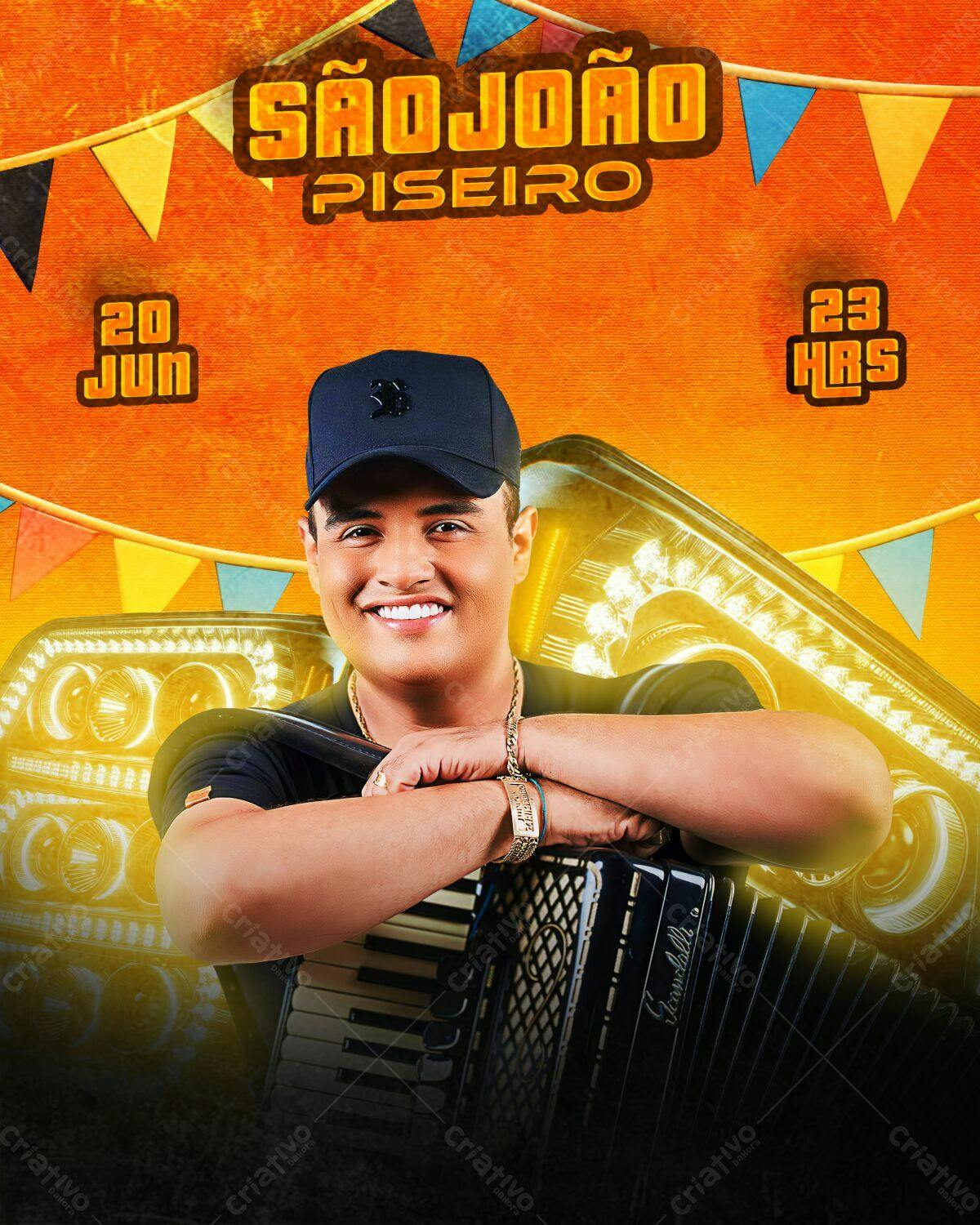 Flyer São João Piseiro PSD Editável