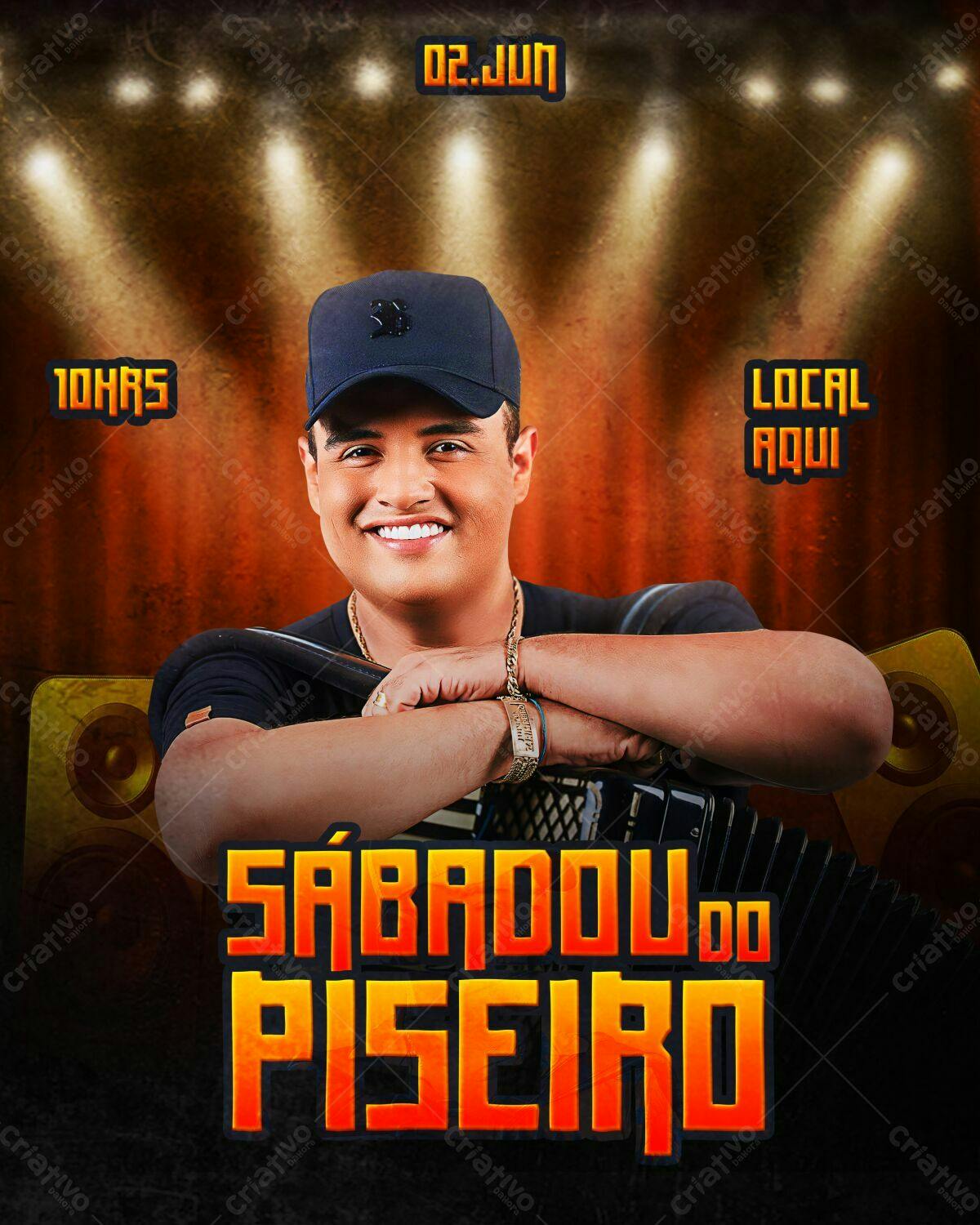 Flyer Sábado do Piseiro PSD Editável