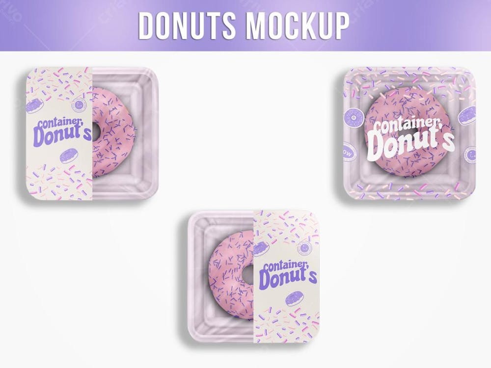 Embalagem Com Donuts Mockup 