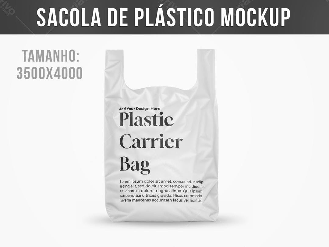 Mockup Sacola Plástico Realista: Branca