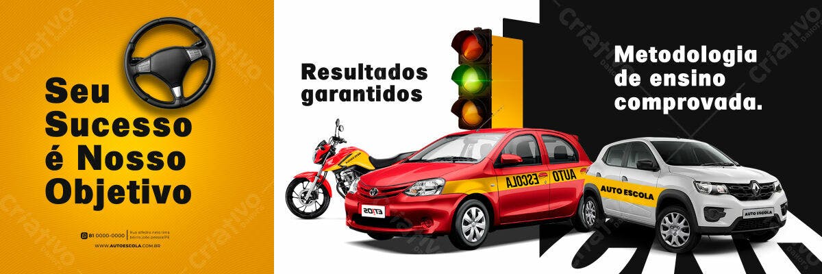 Banner Auto Escola PSD Editável
