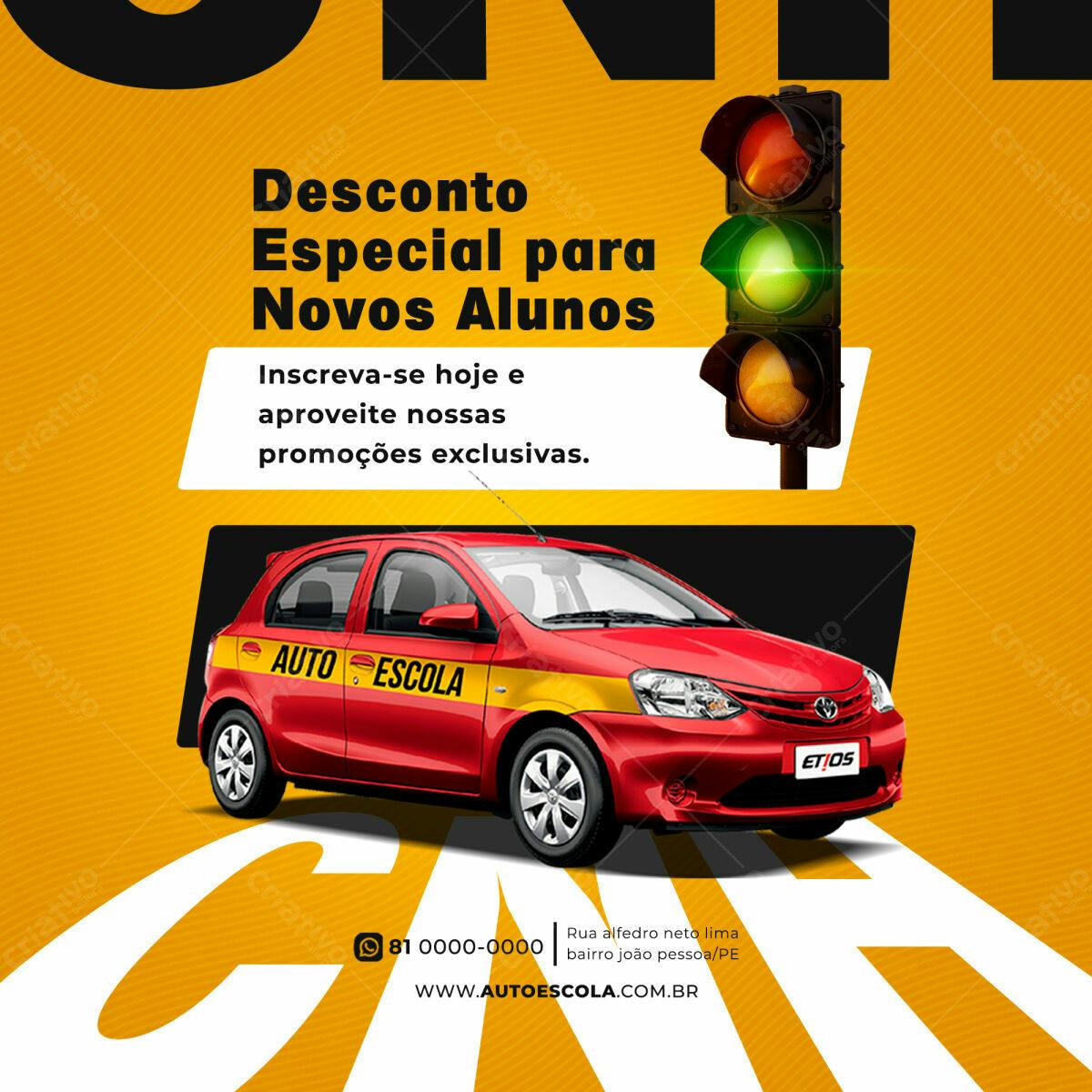 Flyer para Promoção Autoescola PSD Editável