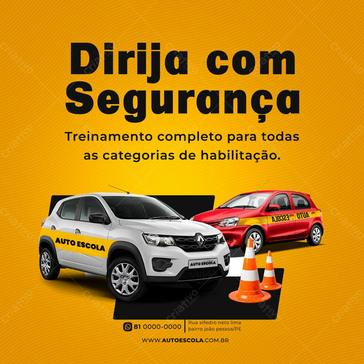Post para Auto Escola PSD Editável