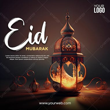 Modelo psd de postagem em mídia social eid al adha