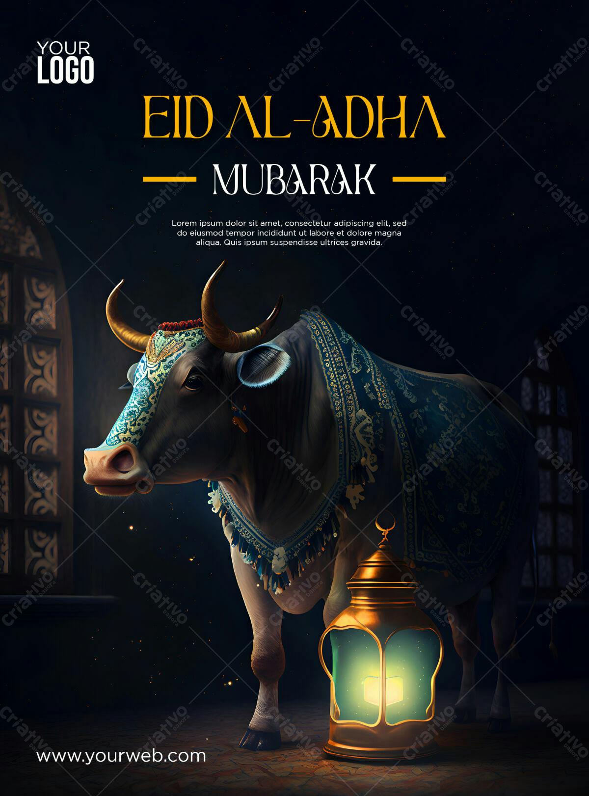 Flyer Eid Al-Adha Mubarak PSD Editável