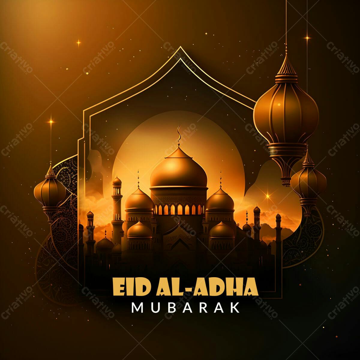Flyer Eid al-Adha Mubarak PSD Editável