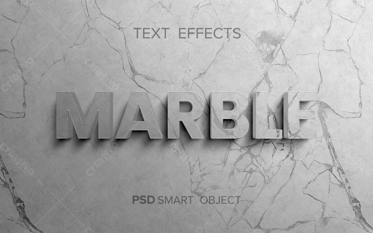 Efeito de Texto em Mármore PSD Editável