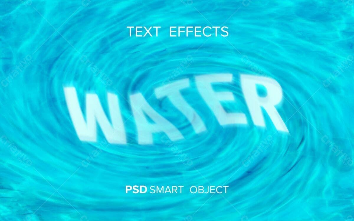Efeito de Texto Água PSD Editável