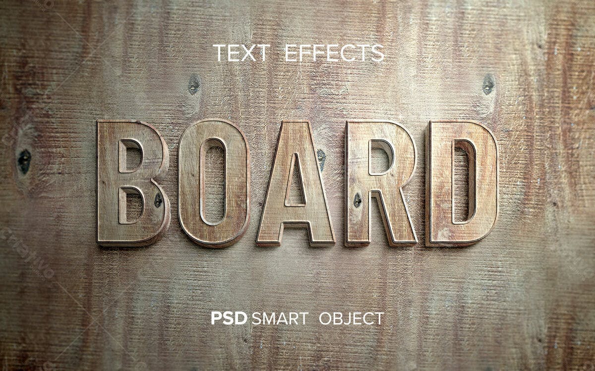 Efeito de Texto em Madeira PSD Editável
