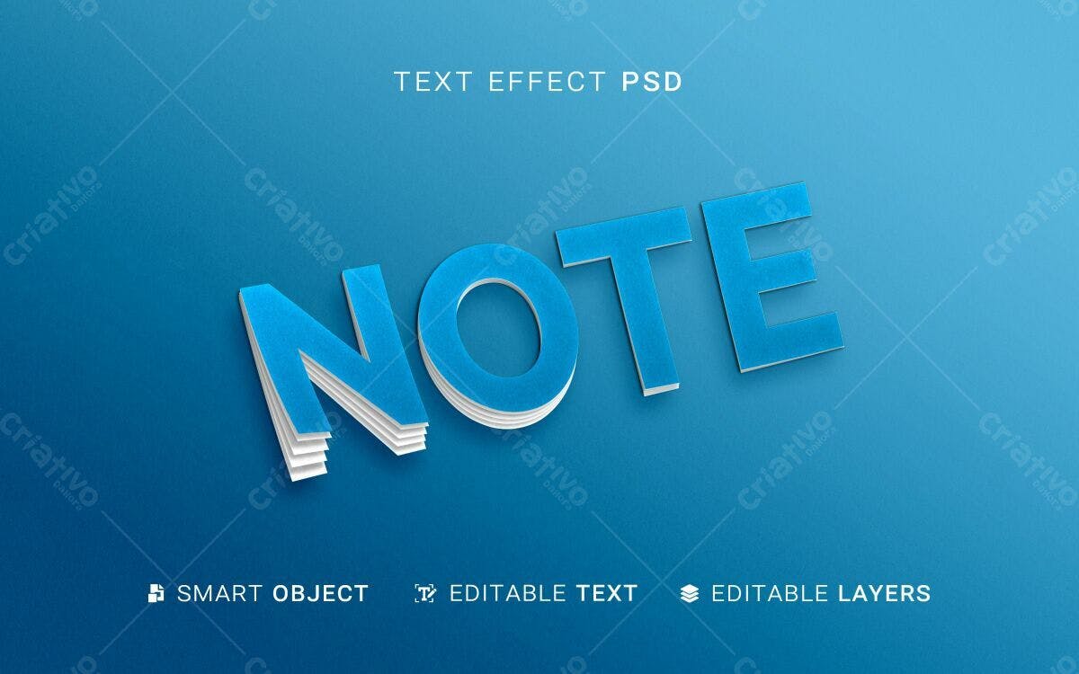 Efeito de Texto para Notas PSD Editável