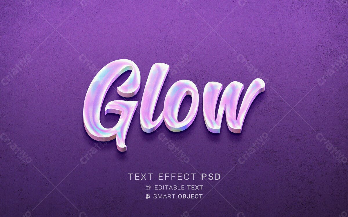 Efeito de Texto Glow PSD Editável