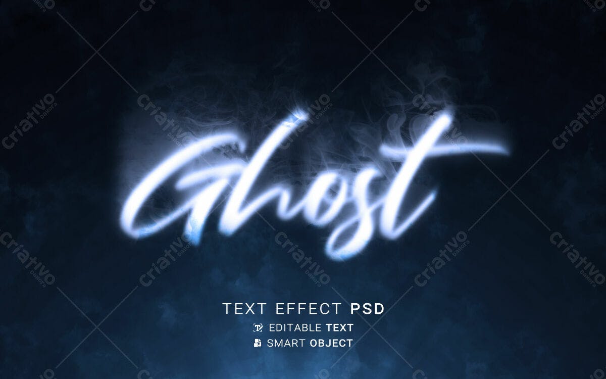 Efeito de Texto Fantasma PSD Editável