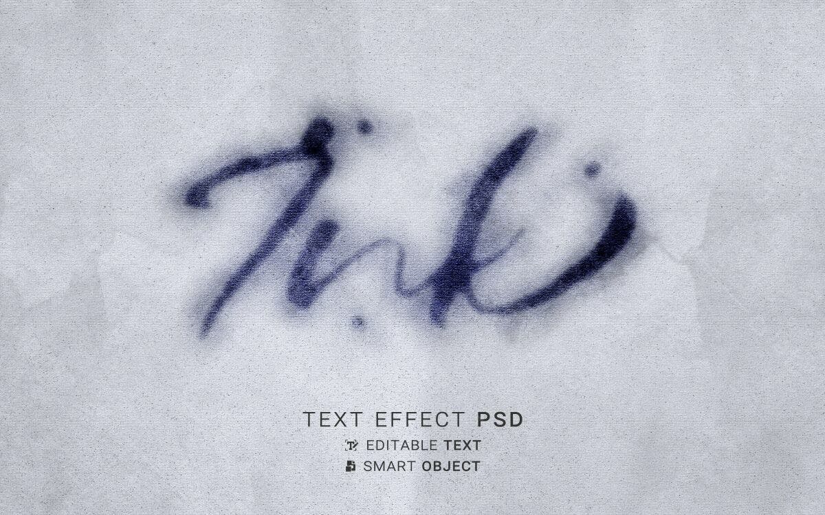 Efeito de Texto Abstrato em Azul Escuro PSD Editável