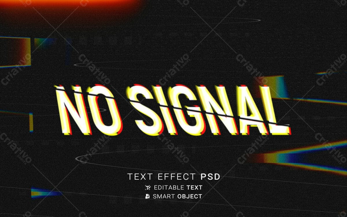 Efeito de Texto Glitch PSD Editável