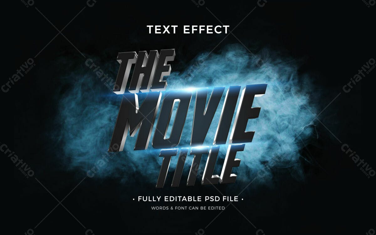 Efeito de Texto para Trailers de Filmes PSD Editável