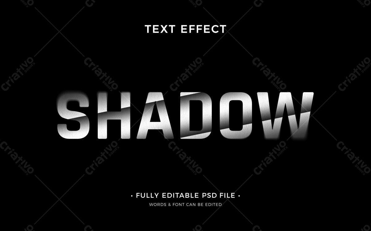 Efeito de Texto Shadow PSD Editável