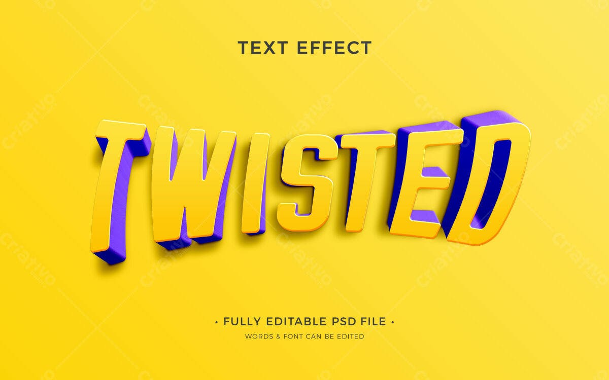 Efeito de Texto Twisted PSD Editável