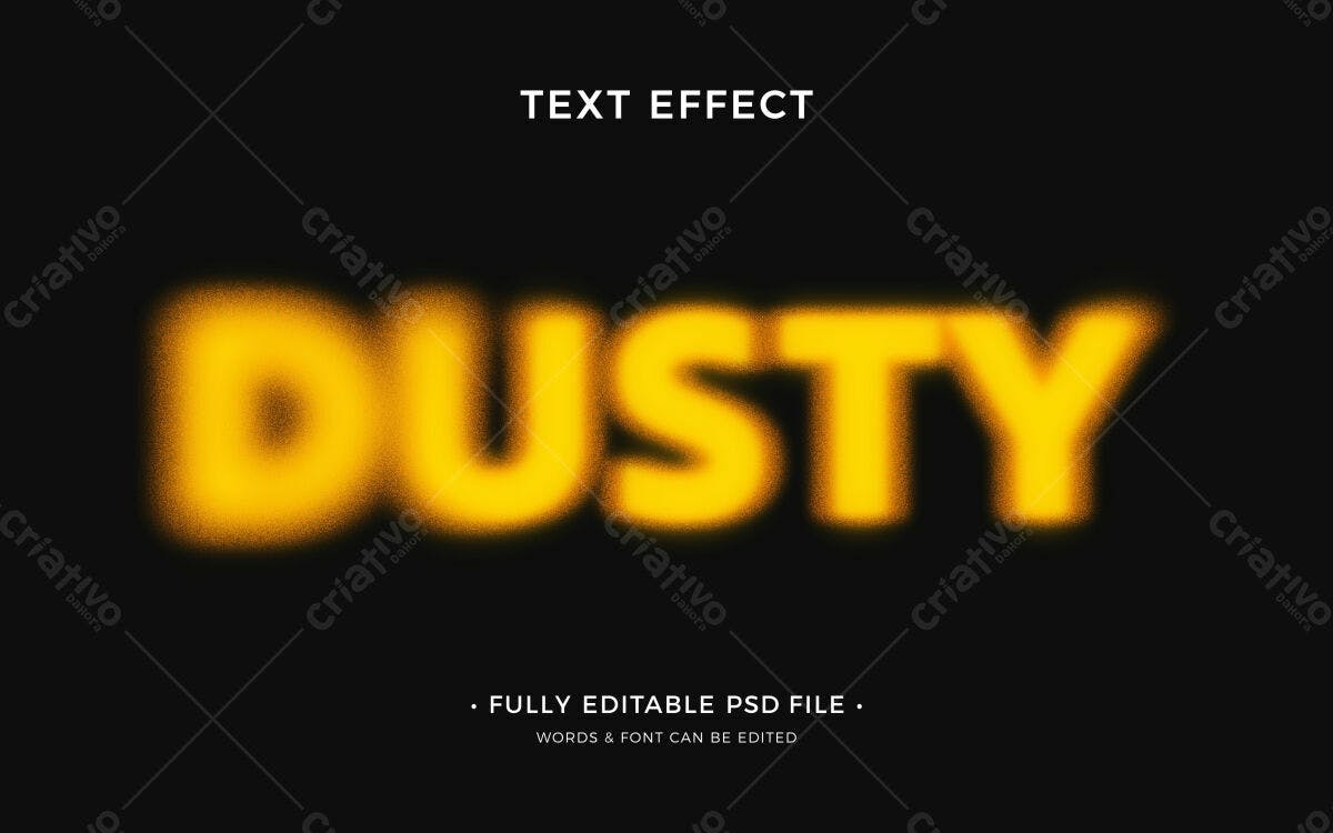 Efeito de Texto Dusty PSD Editável