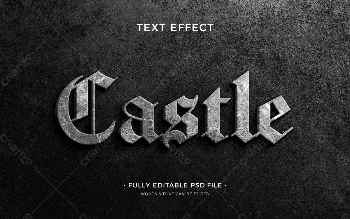 Efeito de Texto Estilo Gótico Medieval PSD Editável