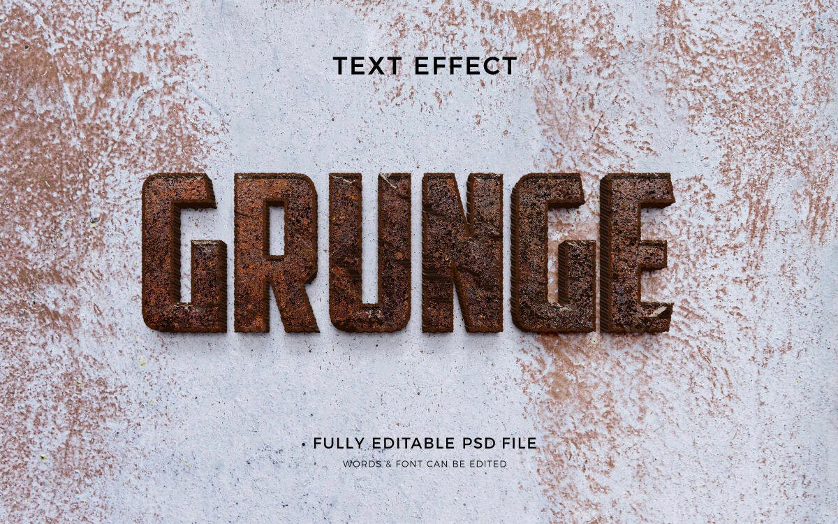 Efeito de Texto Grunge em PSD Editável