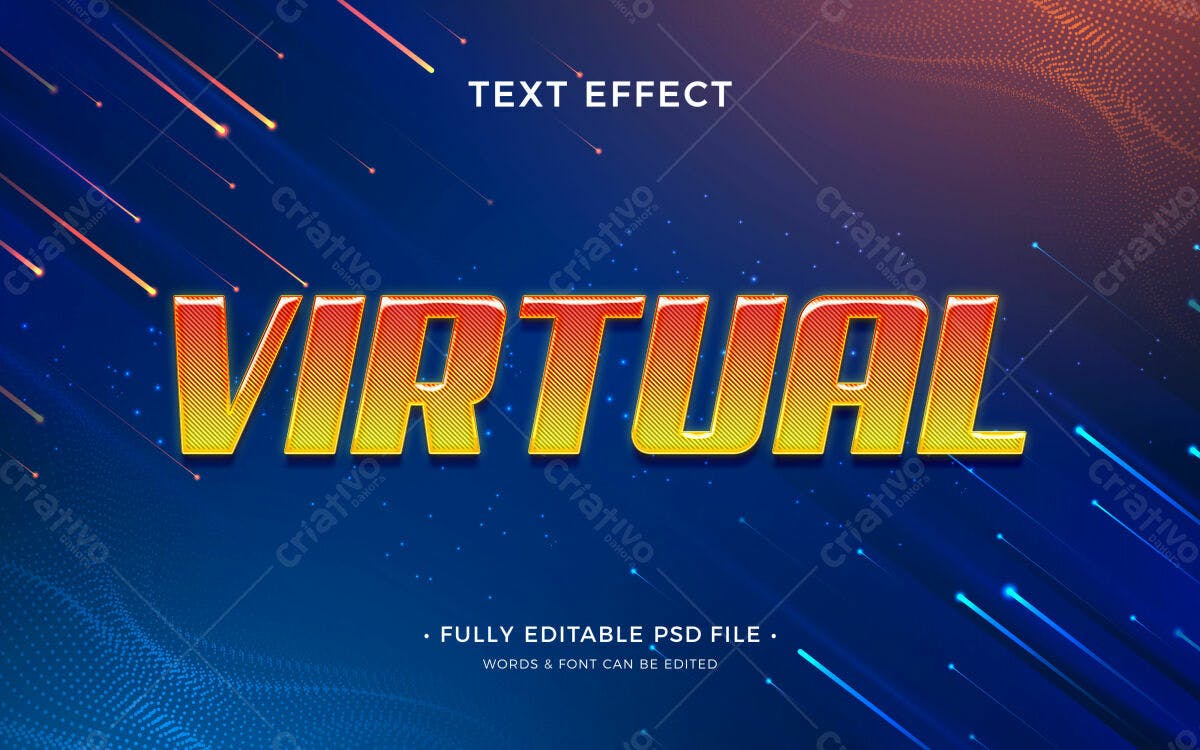 Efeito de Texto Virtual PSD Editável