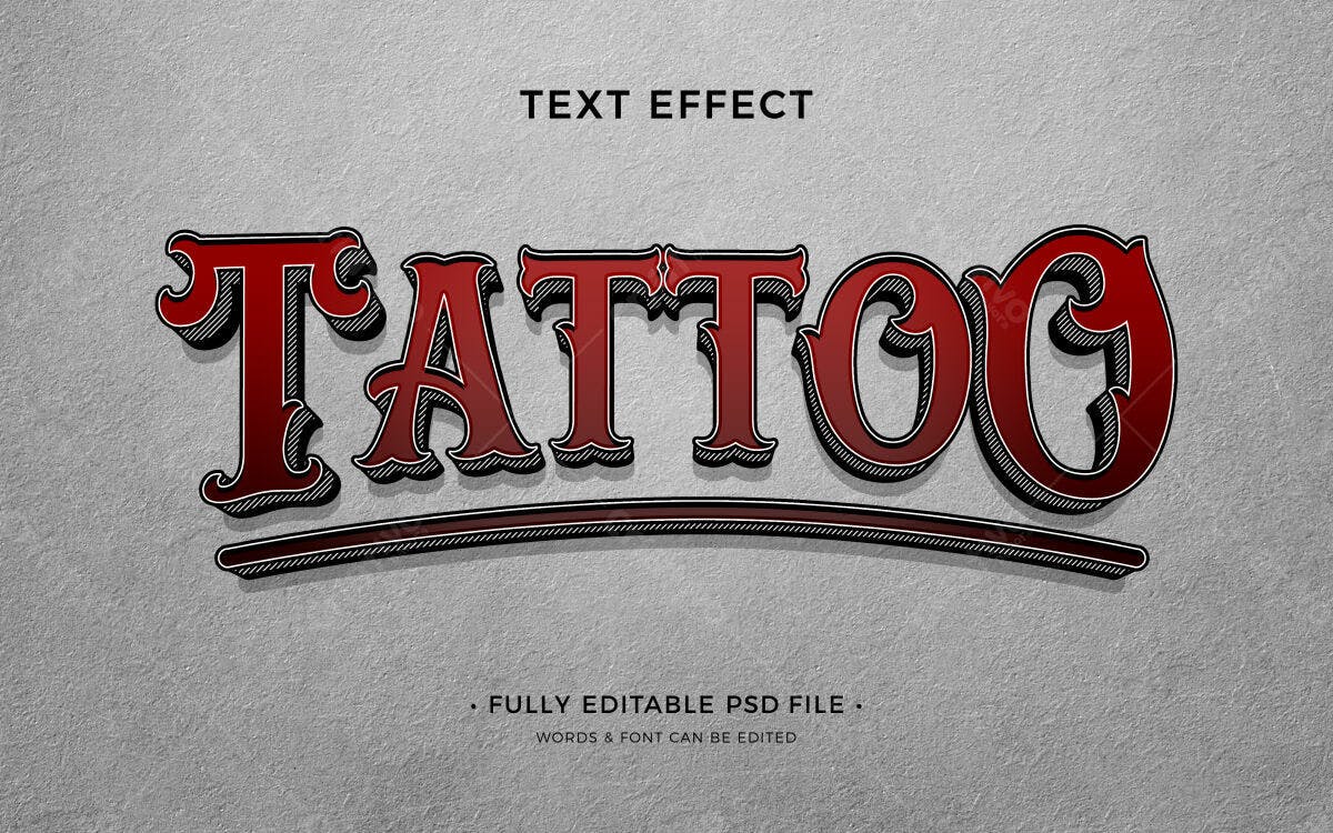 Efeito de Texto Tattoo PSD Editável