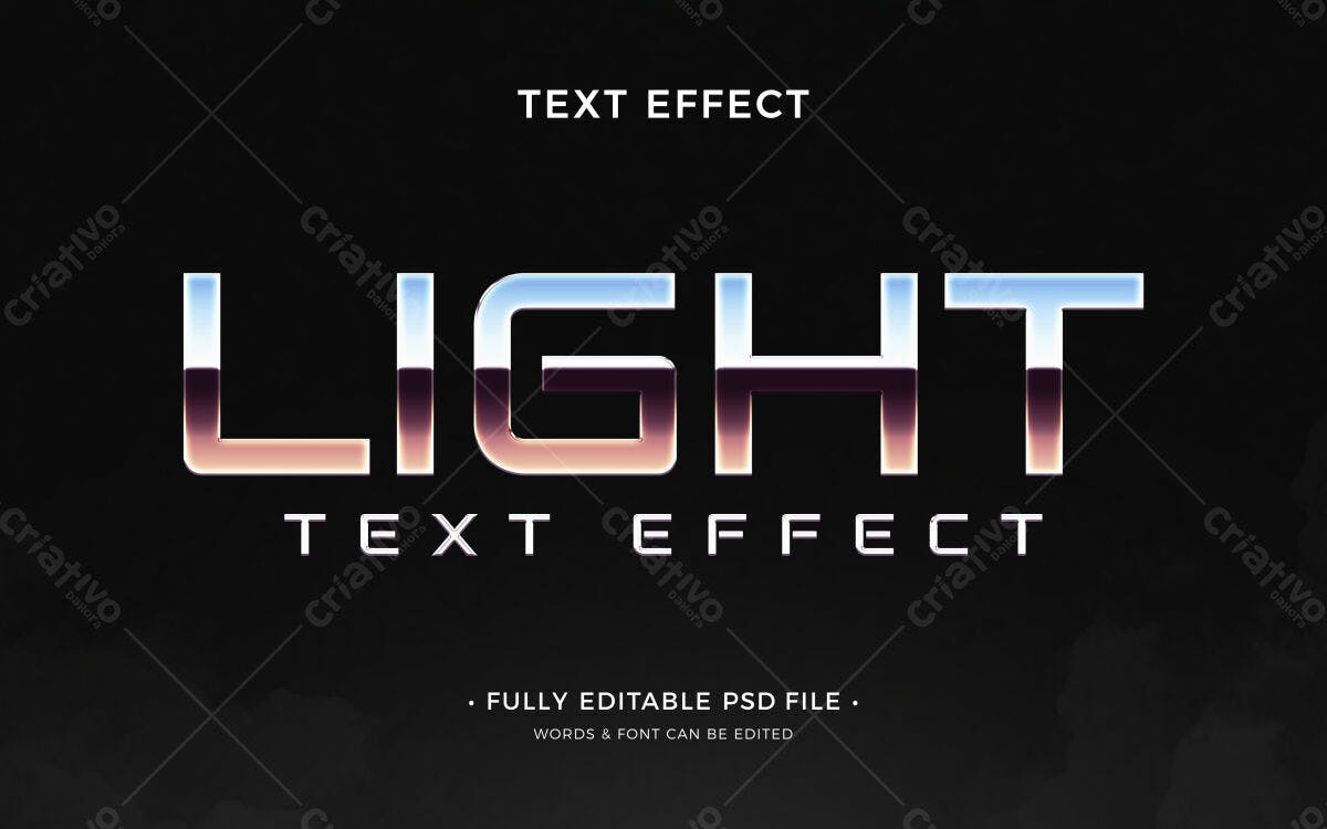 Efeito de Texto Metálico PSD Editável