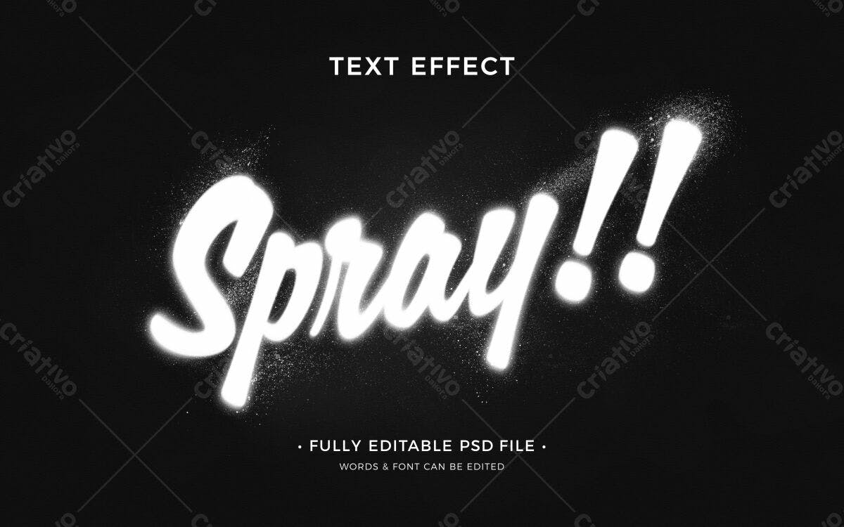 Efeito de Texto Spray PSD Editável